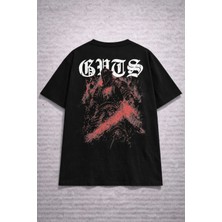 Oversize Unisex Siyah Tişört – Yolo Yazılı Ortaçağ Baus Şövalye Baskı, %100 Pamuk Streetwear Tasarım