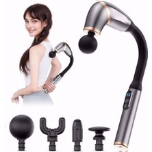 Kaia Life 4 Farklı Başlıklı Uzun Saplı Derin Doku Masaj Tabancası, Boyun, Omuz ve Sırt Için Ergonomik Saplı Çoklu Masaj Modlu Taşınabilir Masaj Aleti