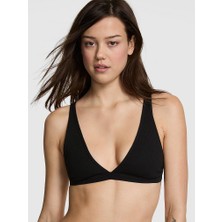 Pink Pamuklu Dekolteli Bralet - Siyah