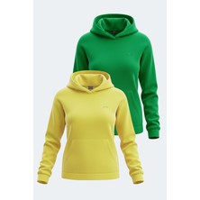 Slazenger Sassa 2  Li Set Kadın Kapüşonlu Cepli Siyah - Fuşya Sweatshırt