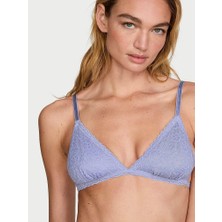 Victoria's Secret Dantelli Desteksiz Üçgen Bralet - Bebek Mavisi