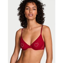 Very Sexy Işıltılı Desteksiz Demi Sütyen - Parlak Kırmızı