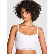 Pink Bralettes & Bra Tops Pamuklu  Hafif Dolgu Destekli  Bralet - Beyaz