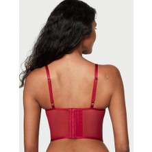 Very Sexy Midnight Affair Işlemeli Push-Up Korse Büstiyer - Parlak Kırmızı