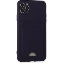 Hatreds Apple iPhone 11 Pro Max Kılıf Renkli Tasarımlı Kart ve Resim Bömeli Darbe Emici Kapak - Derin Mor