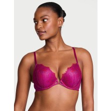 Very Sexy Bombshell Iki Beden Büyük Gösteren Dantelli Push-Up Sütyen - Mor