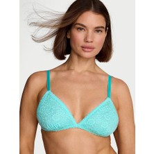 Victoria's Secret Dantelli Desteksiz Üçgen Bralet - Turkuaz