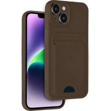 Hatreds Apple iPhone 14 Kılıf Renkli Tasarımlı Kart ve Resim Bömeli Darbe Emici Kapak - Kahverengi