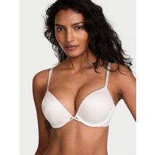 Very Sexy Bombshell 2 Beden Büyük Gösteren Işıltılı Gradyan Askılı Push-Up Sütyen - Hindistan Cevizi Beyazı