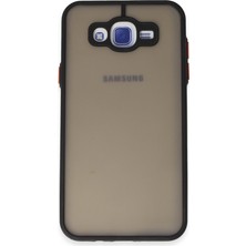 Hatreds Samsung Galaxy J7 Kılıf Buzlu Saydam Yapılı Kamera Korumalı Silikon Kılıf - Siyah