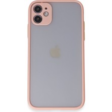 Hatreds Apple iPhone 11 Kılıf Buzlu Saydam Yapılı Kamera Korumalı Silikon Kılıf - Pembe