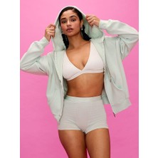 Pink Pamuklu Dekolteli Bralet - Kırık Beyaz