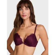 Very Sexy Gül Dantelli Push-Up Sütyen - Mürdüm
