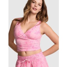 Pink Pınk Relay™ Büzgülü Büstiyer - Pembe Leoparlı