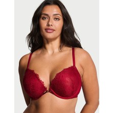 Very Sexy Gül Dantelli Push-Up Sütyen - Parlak Kırmızı