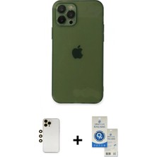 Pileli Store Pilelistore™ iPhone 12 Pro Max Kılıf Ahenk Doku - Şeffaf Royal Nano Ekran Koruyucu + Shine Kamera Lens - Gd