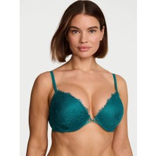 Very Sexy Gül Dantelli Push-Up Sütyen - Koyu Turkuaz