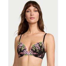 Dream Angels Çiçek Işlemeli Push-Up Sütyen - Siyah Wisteria