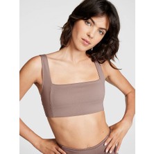 Pink Soft Ultimate Hafif Destekli Kare Yaka Sporcu Sütyeni - Buzlu Kahve