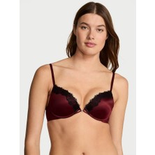 Very Sexy Pürüzsüz Dantelli Push-Up Sütyen - Koyu Bordo