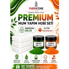 Fabrikone Premium Mum Yapım Hobi Seti - Parafin Wax 500 gr - 2'li Toz Mum Boyası Seti - Yeşil, Turuncu BKFABPW5002YT