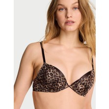 Very Sexy Işlemeli Push-Up Sütyen - Işıltılı Leopar