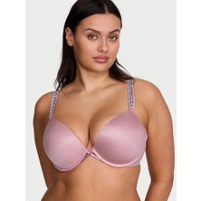 Very Sexy Işıltılı Askılı Push-Up Sütyen - Gül Kurusu