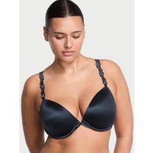 Very Sexy Orkide Işlemeli Işıltılı Askılı Push-Up Sütyen - Alacakaranlık