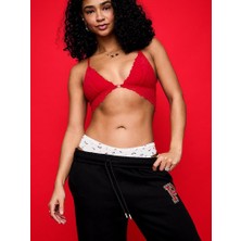 Pink Wink Wink Lovely Dantelli Üçgen Bralet - Biber Kırmızısı