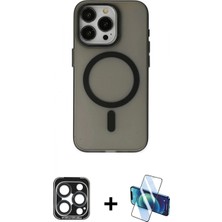 Pileli Store Pilelistore™ iPhone 15 Pro Max Kılıf Yadigar Işık - Siyah 3D Antistatik Seramik Nano Ekran Koruyucu + Pvd Metal Kamera Lens - Lt