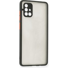 Hatreds Samsung Galaxy A71 Kılıf Buzlu Saydam Yapılı Kamera Korumalı Silikon Kılıf - Siyah
