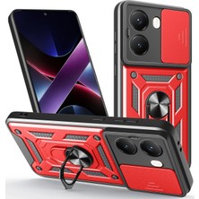 Hatreds Xiaomi Poco X7 Pro Kılıf Kamera Korumalı Darbe Emici Tank Kapak - Kırmızı