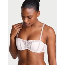 Very Sexy Dantelli Gradyan Işıltılı Bandeau Sütyen - Hindistan Cevizi Beyazı