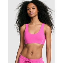 Pink All-Day Pamuklu Scoop Sporcu Sütyeni - Dedikodu Pembesi