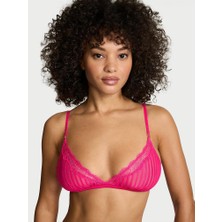 Victoria's Secret Tease Transparan Çizgili Üçgen Bralet - Büyülü Pembe