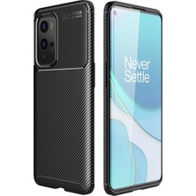 Hatreds One Plus 9 Pro Kılıf Karbon Tasarımlı Kamera Korumalı Darbe Emici Kılıf - Siyah