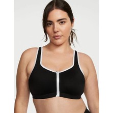 Victoria's Secret Knockout Önden Fermuarlı Sporcu Sütyeni - Siyah