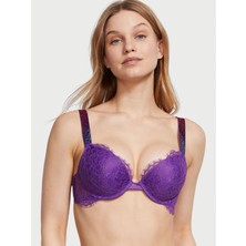 Very Sexy Dantelli Işıltılı Askılı Push-Up Sütyen - (Tek Renk)