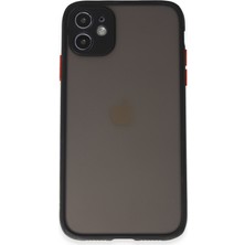 Hatreds Apple iPhone 11 Kılıf Buzlu Saydam Yapılı Kamera Korumalı Silikon Kılıf - Siyah