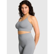 Pink Seamless Scoop Sporcu Sütyeni - Gri Oasis