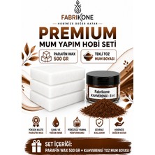 Fabrikone Premium Mum Yapım Hobi Seti - Parafin Wax 500 gr - Tekli Toz Mum Boyası - Kahverengi BKFABPW5001KH