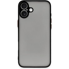 Hatreds Apple iPhone 16 Kılıf Buzlu Saydam Yapılı Kamera Korumalı Silikon Kılıf - Siyah