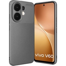 Hatreds Vivo V60 5g Kılıf Karbon Tasarımlı Kamera Korumalı Darbe Emici Kılıf - Gri