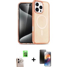 Marsilyan™- iPhone 16 Pro Max Kılıf Nova Asil Prime - Siyah 3D Antistatik Mat Seramik Nano Ekran Koruyucu + Raze Metal Kamera Lens - Nlgy