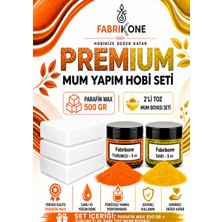 Fabrikone Premium Mum Yapım Hobi Seti - Parafin Wax 500 gr - 2'li Toz Mum Boyası Seti - Turuncu, Sarı BKFABPW5002TSR