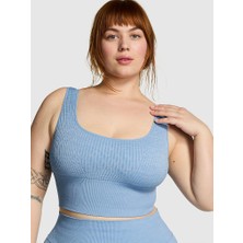 Pink Seamless Crop Sporcu Sütyeni - Jean Mavisi