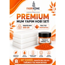 Fabrikone Premium Mum Yapım Hobi Seti - Parafin Wax 500 gr - Tekli Toz Mum Boyası - Turuncu BKFABPW5001T