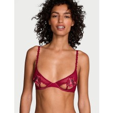 Very Sexy Kırmızı Güllü Açık Kaplı Sütyen - (Tek Renk)