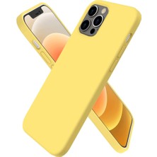 Hatreds Apple iPhone 12 Pro Max Kılıf Yumuşak Darbe Emici Lansman Silikon Kılıf - Sarı