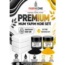 Fabrikone Premium Mum Yapım Hobi Seti - Parafin Wax 500 gr - 2'li Toz Mum Boyası Seti - Siyah, Sarı BKFABPW5002SSR